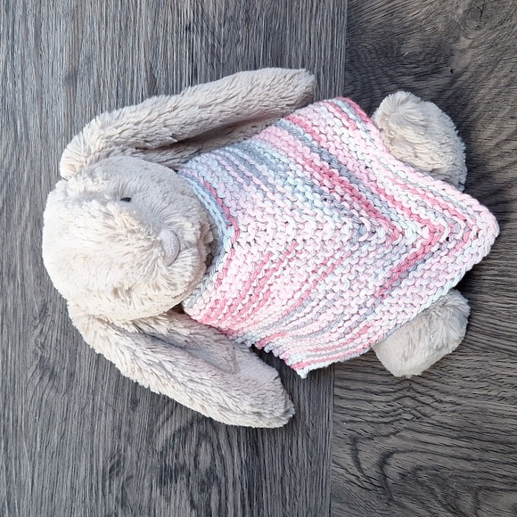 Handknit Bandana Style Bib - Picture 2 of 6